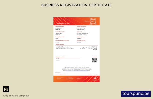listo para imprimir plantilla de Word y PDF de licencia comercial de EAU Sharjah